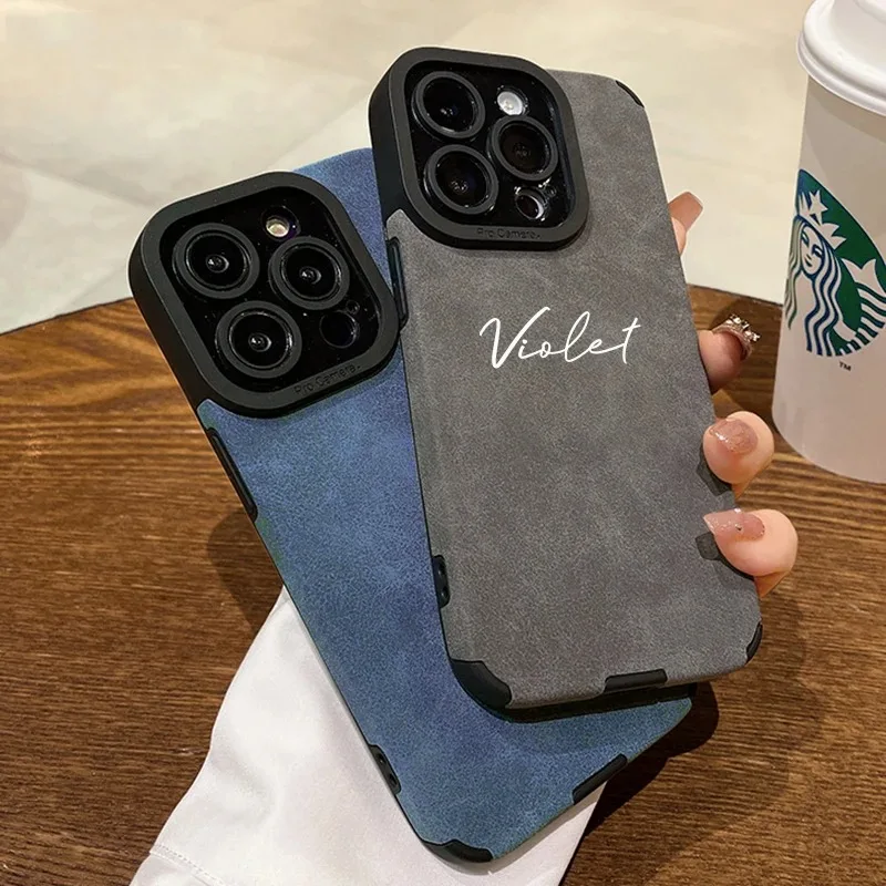 Funda de piel de cordero de lujo para iPhone, carcasa suave a prueba de golpes, personalizada, para iPhone 16, 15, 14, 13, 12 Pro Max - imagen 3