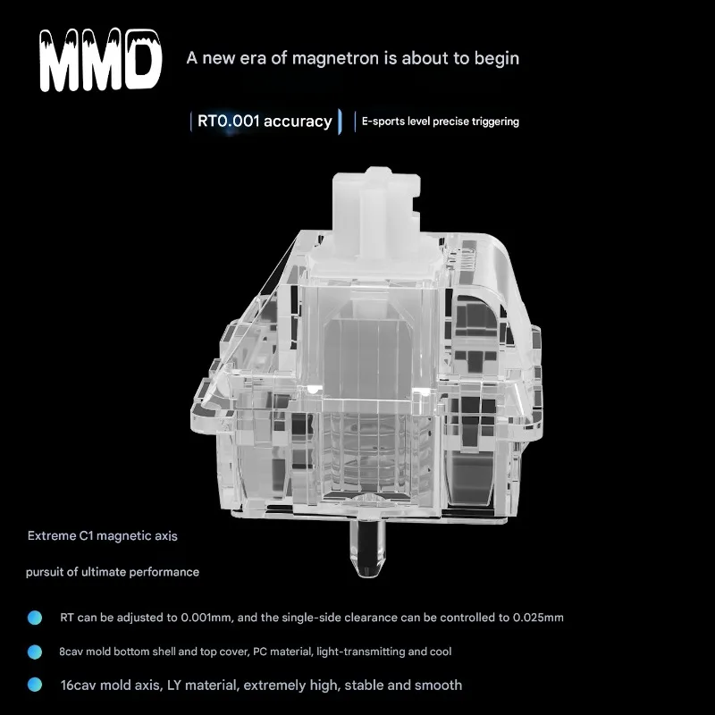 MMD C1 eje magnético disparador electromagnético teclado para juegos eje transparente personalizado llave ajustable eje de viaje único - imagen 2