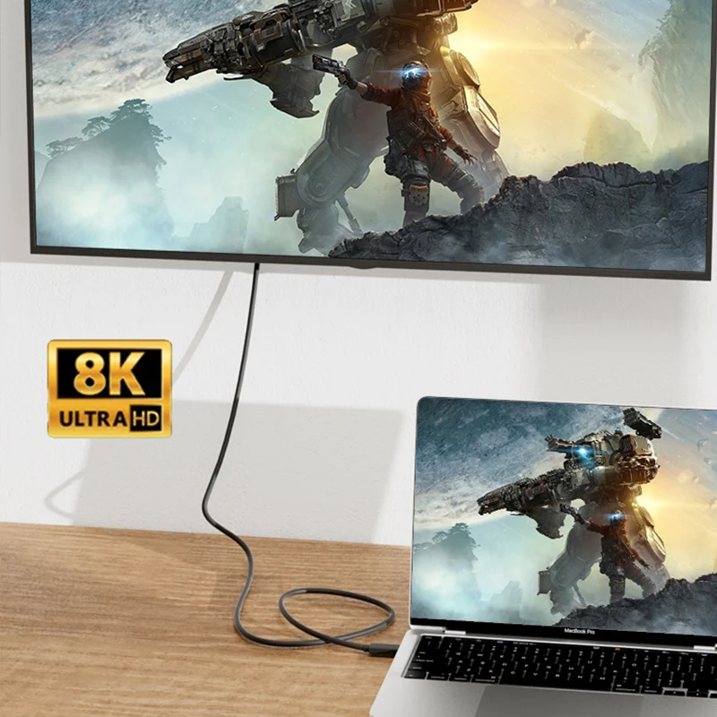 Cable de datos USB tipo C Thunderbolt 4/3, Cable Coaxial de carga rápida PD de 100W, 40Gbps, 5A, 8K, 60Hz, para iPhone 15 Plus Pro Max - imagen 4