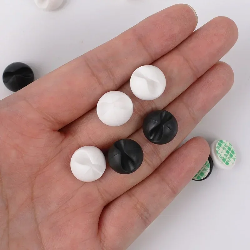 Organizador enrollador de cables de 20 piezas, Clips redondos para cables de cargador, gestión ordenada de escritorio, abrazadera de soporte adhesivo para cables en el hogar, oficina y coche - imagen 4