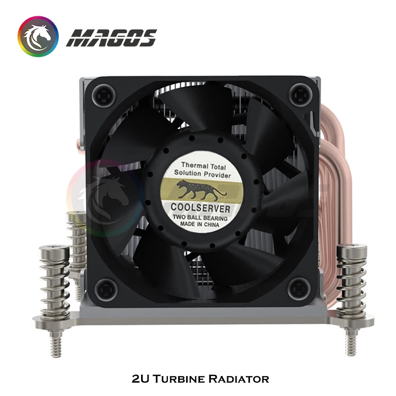 Enfriador de agua de CPU, 4 tubos de calor, servidor Universal 2u, radiador silencioso PWM 6800RPM, ventilador de refrigeración de aire para LGA 2011 /1151/AMD AM4