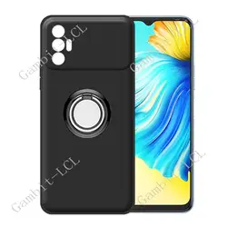Tecno Spark 8P funda silicona TPU con soporte anillo antigolpes