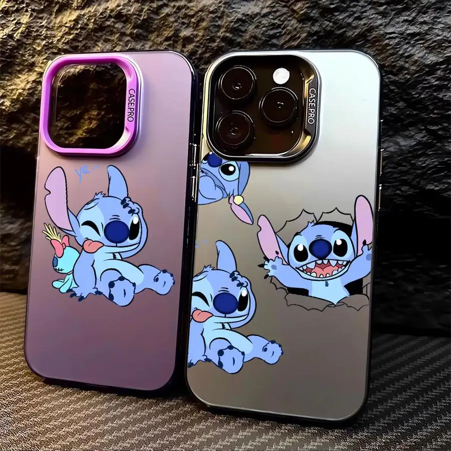 Nueva funda de teléfono Stitch bonita para iPhone 16e 16 15 14 13 12 11 mini Pro Max X XR XSMAX 8 7 Plus, funda trasera mate anticaída - imagen 5