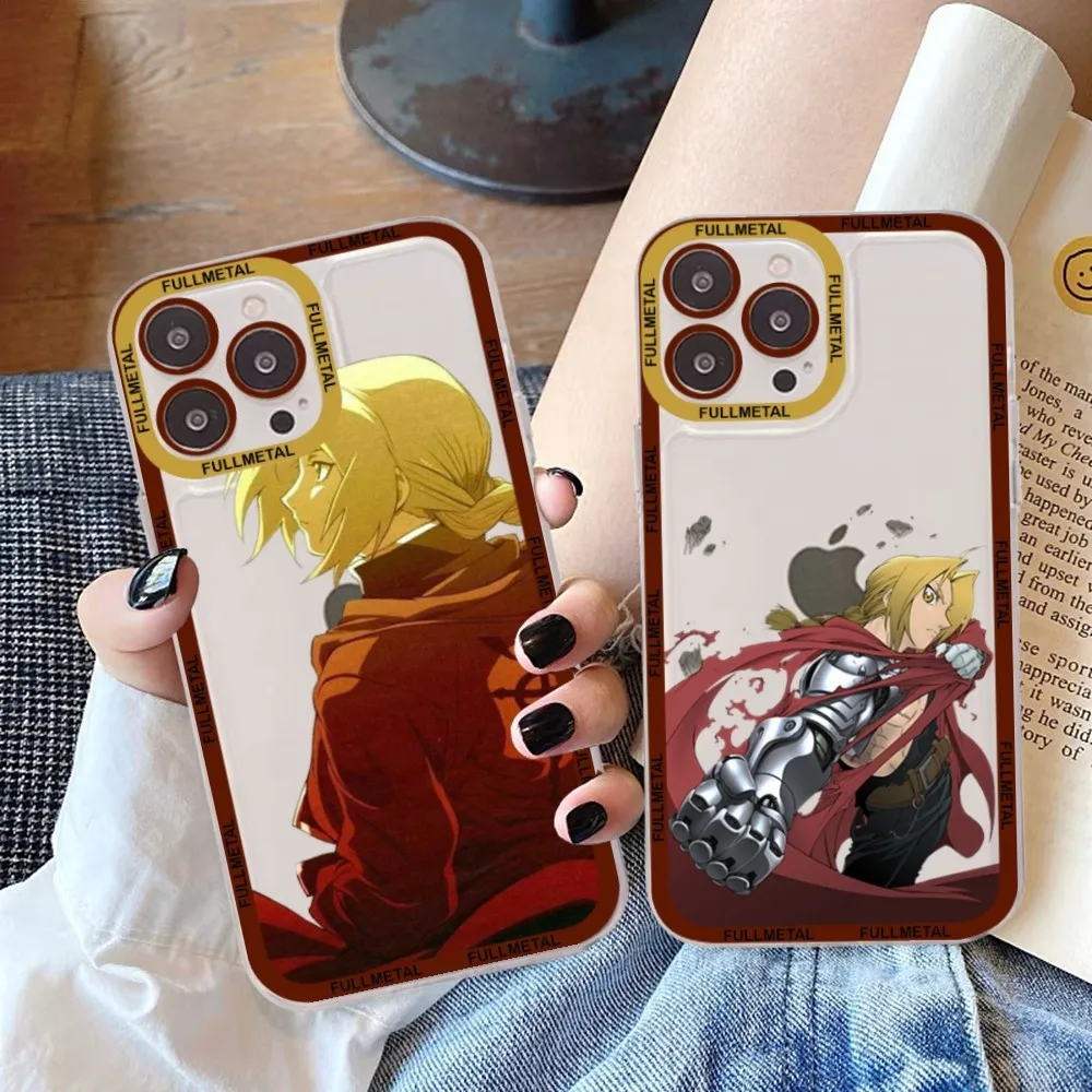 Amine Funda de teléfono Fullmetal Alchemist para Samsung S 20 21 22 23 lite plus, ultra transparente