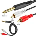 6.35mm Male to 2RCA
