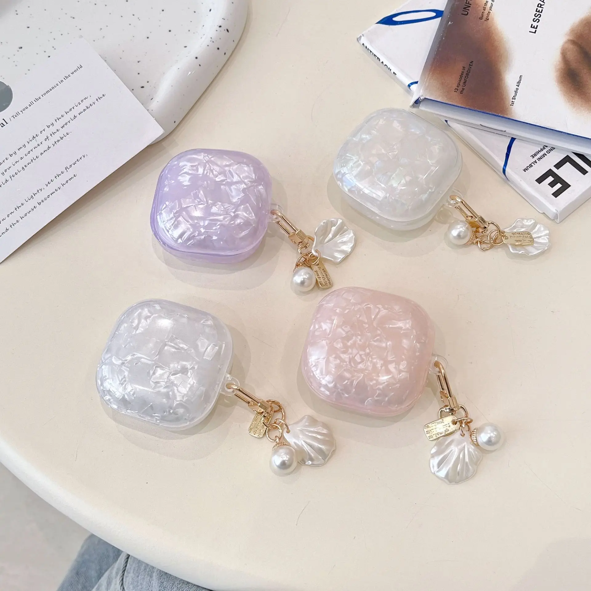 Funda protectora dura para auriculares Samsung Galaxy Buds 3 3 Pro, carcasa de diamante de cristal de lujo con llavero - imagen 2