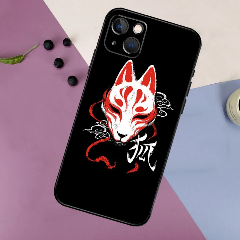 Funda de zorro de Anime de estilo japonés para iPhone 14, 13, 11, 12, 16, 15 Pro Max, 12, 13 Mini, X, XR, XS MAX, 7, 8, 14, 16, 15 Plus, cubierta trasera - imagen 5