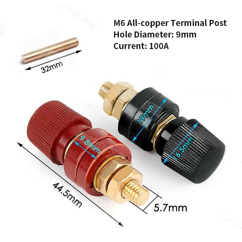 100A-300A M5/M6/M8/M10 conector de Cable de Terminal inversor de alta corriente cobre puro 333/555 bloque de terminales de batería de litio - imagen 3