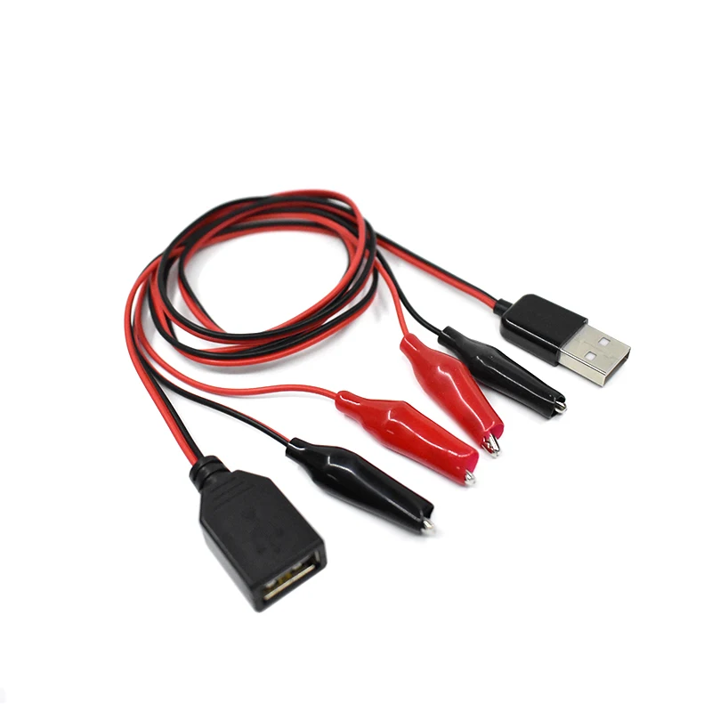 60CM prueba de cocodrilo Cilp a USB adaptador conector macho abrazadera Clip Cable alimentación - imagen 5