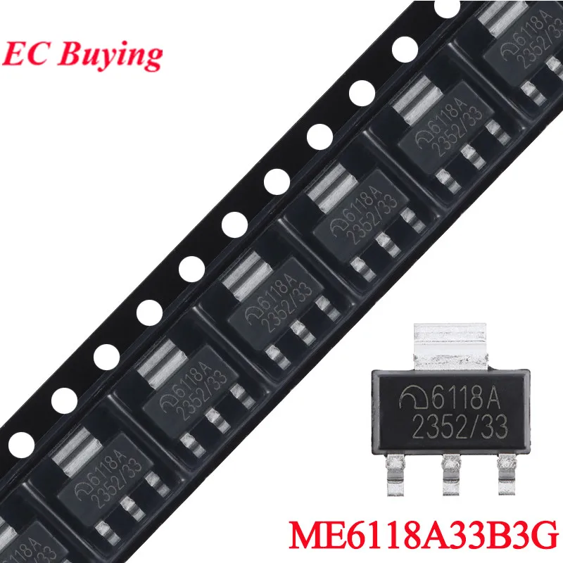 Chip regulador LDO de alta velocidad, Chip IC, ME6118A33B3G 6118A ME6118 ME6118A ME6118A33 SOT-223 3,3 V 1A, lote de 10 unidades