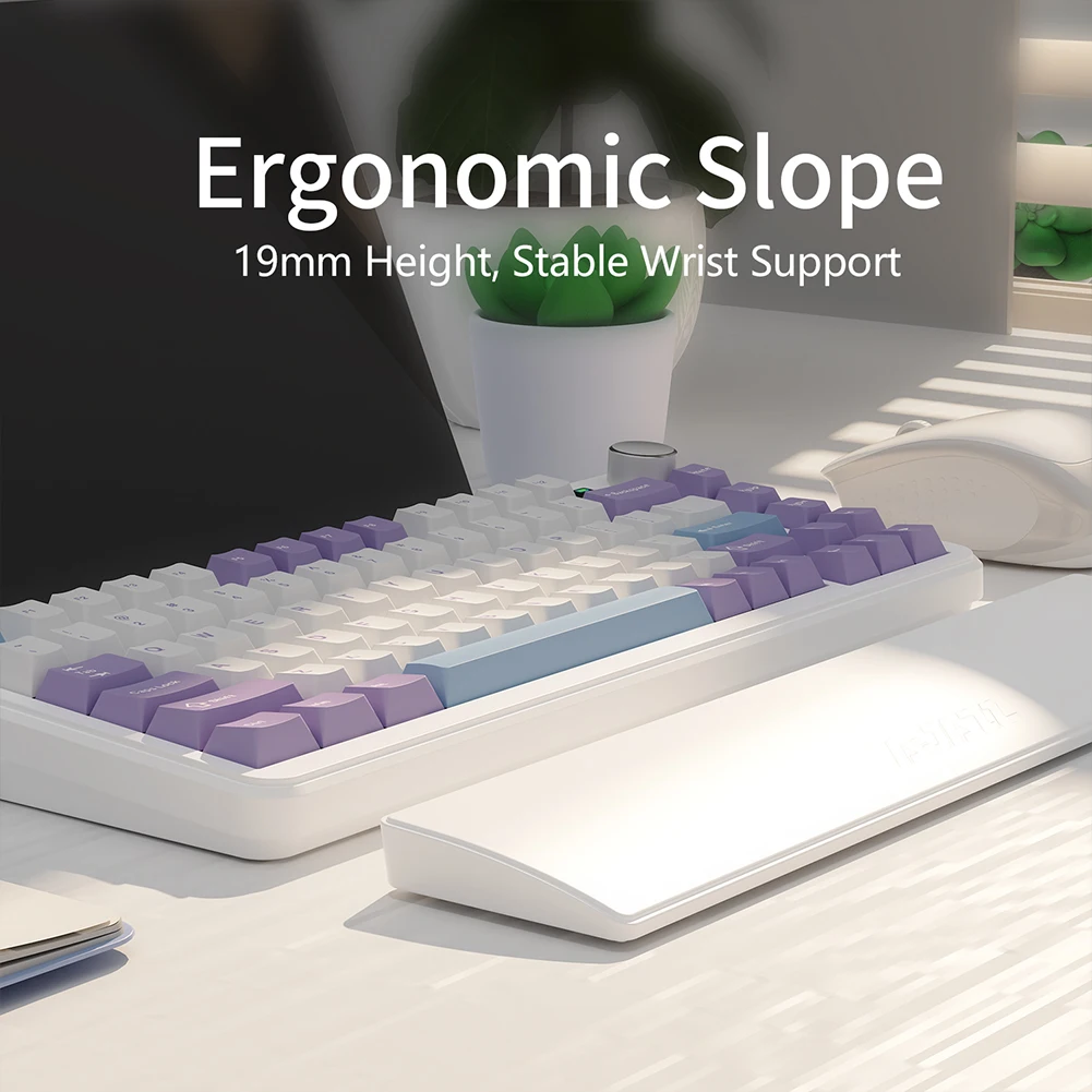 Almohadilla para reposamuñecas para teclado de juegos, espuma viscoelástica ergonómica, goma antideslizante, Base estable, reposamanos, soporte para manos para teclado de 81 teclas - imagen 4