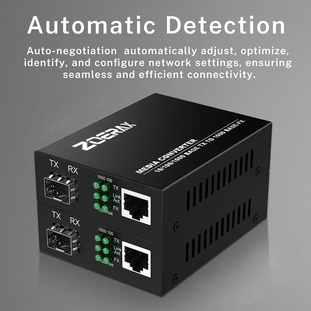 ZoeRax Gigabit SC Módulo transceptor SFP monomodo con fibra a RJ45 Ethernet Convertidor de medios Transceptor de fibra óptica - imagen 4