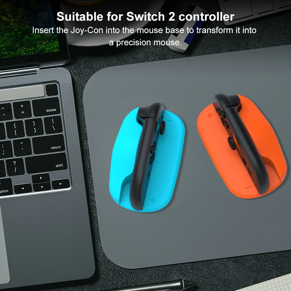 Soporte para ratón con controlador de juegos, Mini Base ergonómica portátil para ratón, soporte con mango para Switch 2, accesorios para juegos Joy-Con, 2 uds. - imagen 2