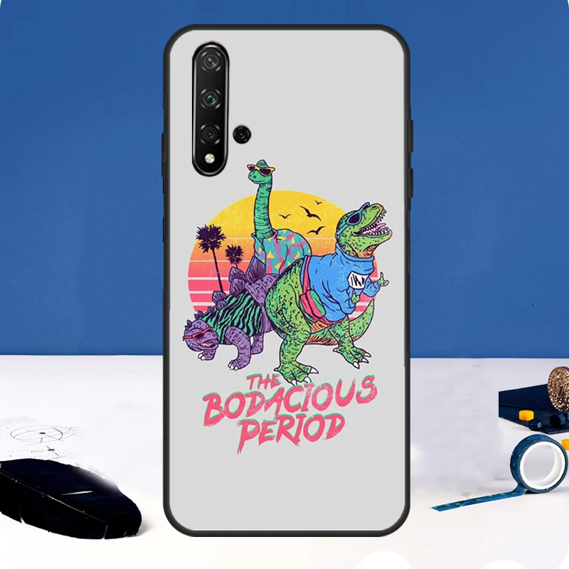 Linda funda de dinosaurio Dino para Huawei Nova, Y90, Y91, Y60, Y61, Y70, 10, 9, SE, 11 Pro, 5T, 11i, 8i, 3i, P20, P40, P30 Lite - imagen 2