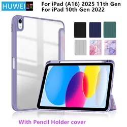 Funda iPad A16 11 pulgadas 2025 con portalápices y apagado automático