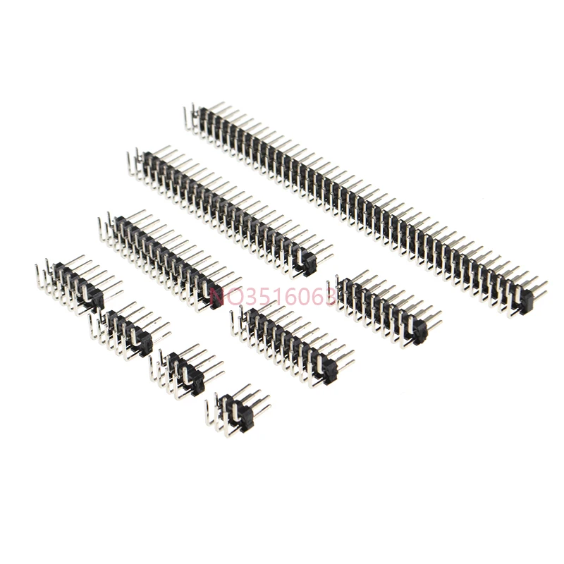 10 Uds doble fila macho 2,54 MM paso ángulo recto conector de cabezal de PIN 2*2/3/4/5/6/7/8/9/10/16/20/40 PIN/P 2x/3/4/5/6/8/10/16/20/40 - imagen 2