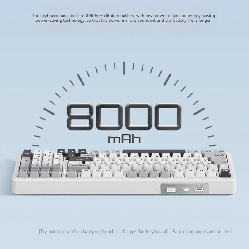 AULA-Teclado mecánico inalámbrico F99 para juegos, accesorio con Bluetooth/2,4G, inalámbrico/con cable, 99 teclas, personalizable - imagen 5