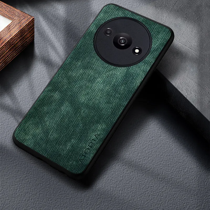 Funda para Xiaomi Redmi A3 4G patrón de madera de lujo Premium PU piel sintética - imagen 4
