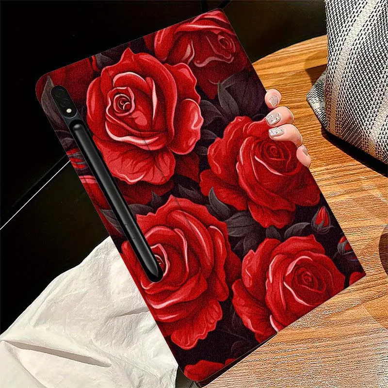 Cool Vintage Rose Blossom Art para Samsung Galaxy Tab S7 S8 S9 S10 11 12,4 13,1 FE Plus Lite pulgadas funda para tableta - imagen 2
