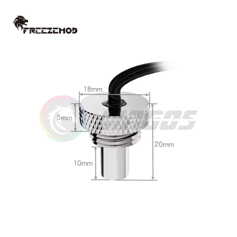 FREEZEMOD enchufe de medición de temperatura de refrigeración por agua 3950 Sensor de termómetro 10K impermeable, corto o largo, DT-CWD DT-CWC - imagen 2