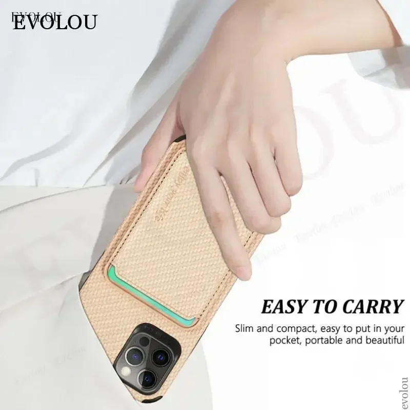 Funda con tarjetero tipo billetera de fibra de carbono para Google Pixel 10 Pro XL, Funda de cuero con carga inalámbrica Magsafe magnética para Pixel 9A 8 - imagen 2