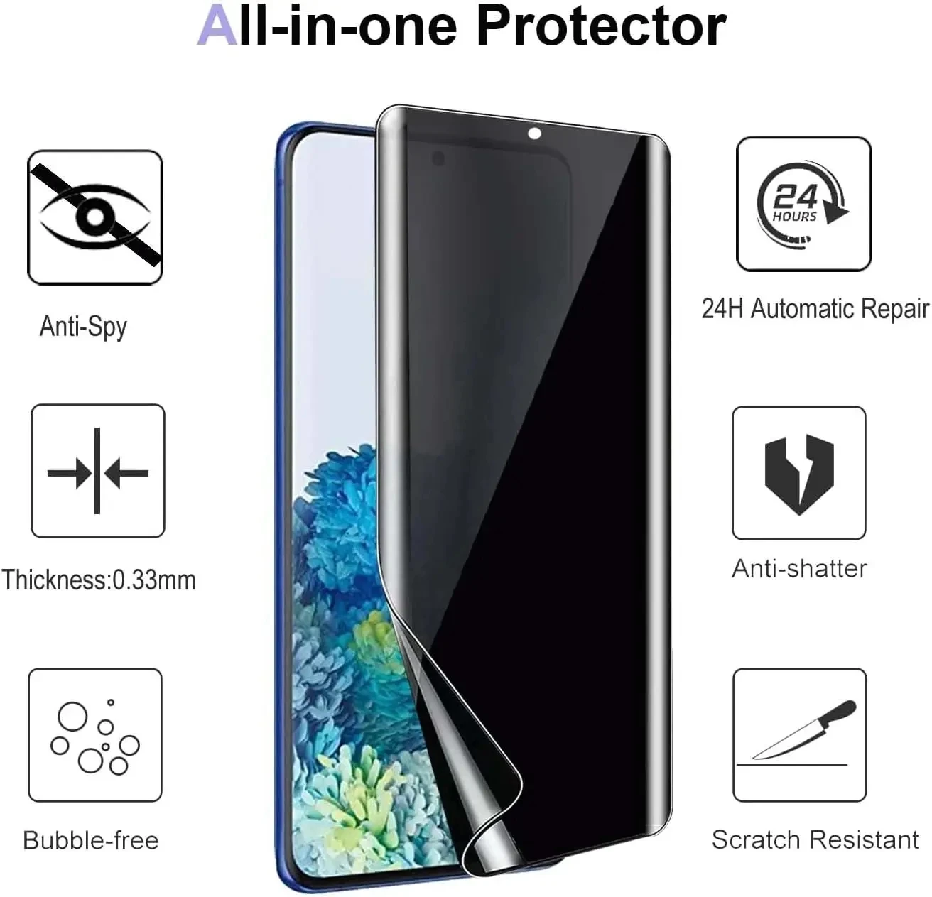 Spy Protector de pantalla de hidrogel para OPPO, película de privacidad para Realme, C30S, A16K, A17K, Narzo, 50A, Prime, V30, V30T, 9i, 5G, 10T, 5G, C33, 4G - imagen 3