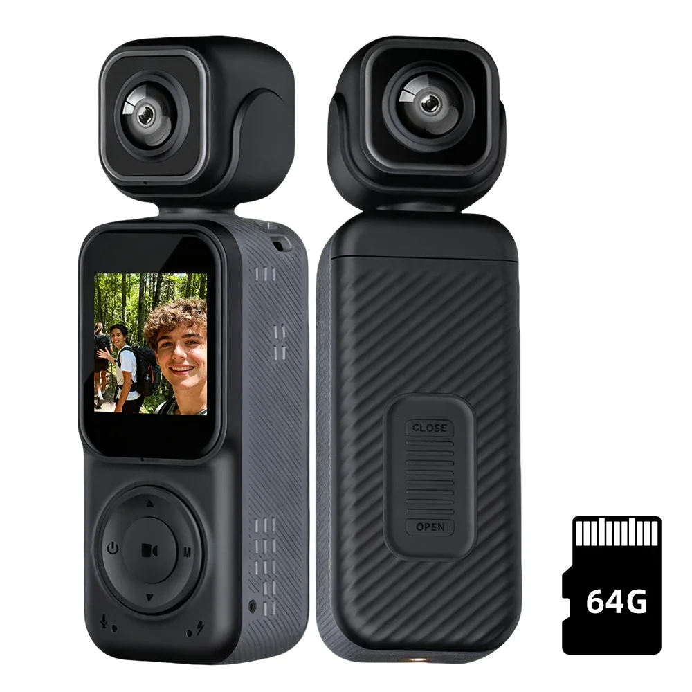 Neue 4K Ultra-HD Dual-Kamera-Action-Kamera mit Bildschirm, tragbarer WiFi-Direktverbindungsrekorder für Video- und Audioaufnahmen - imagen 2