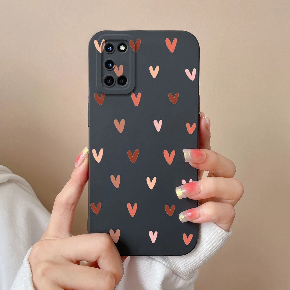 Para Oppo A52 A72 A92 Funda mariposa corazón Simple contraportada suave Líquido silicona Funda protección de cámara Anti caída carcasa de teléfono - imagen 2