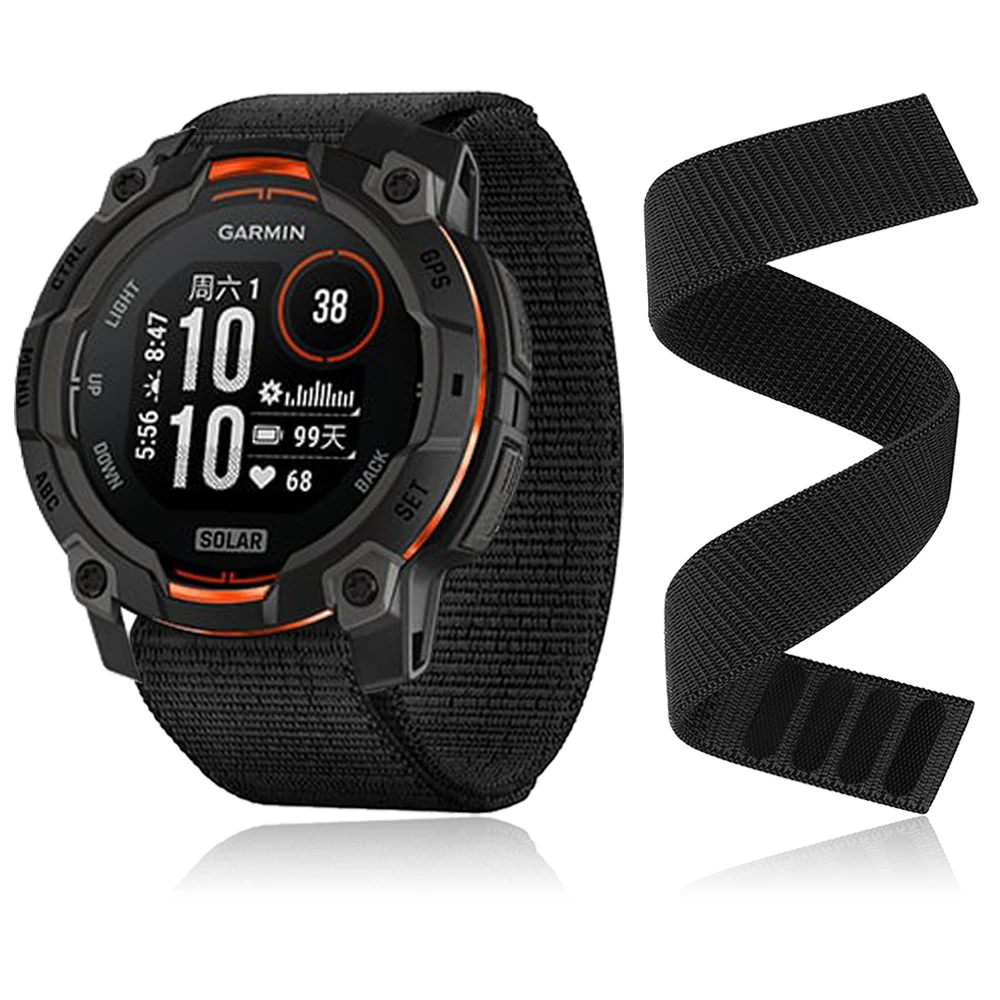 Correa de nailon con gancho de 26mm y 22mm para Garmin Instinct 3, 50mm y 45mm, pulsera elástica para Garmin Instinct 2 Solar 2X E