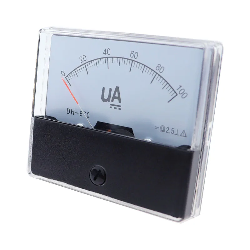 DH-670 DC uA Panel microamperímetro analógico medidor de amperios medidor de corriente probador de corriente DC 50uA 100uA 200uA 300uA 500uA 1000uA - imagen 5