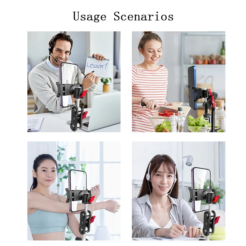 Soporte Universal para tableta y teléfono, trípode con Clip ajustable para teléfonos móviles, iPad, iPhone, 2,6-8,8" - imagen 4