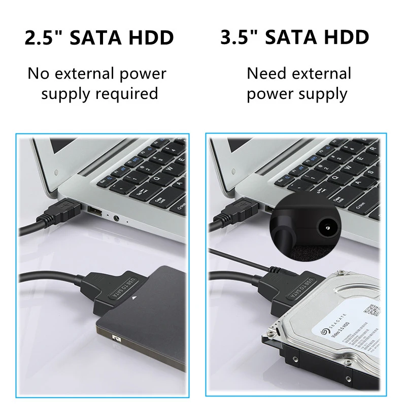 Cable convertidor adaptador USB 3,0 a Sata 3, Cable convertidor de disco duro USB3.0 para Samsung Seagate WD 2,5 3,5 HDD SSD - imagen 5