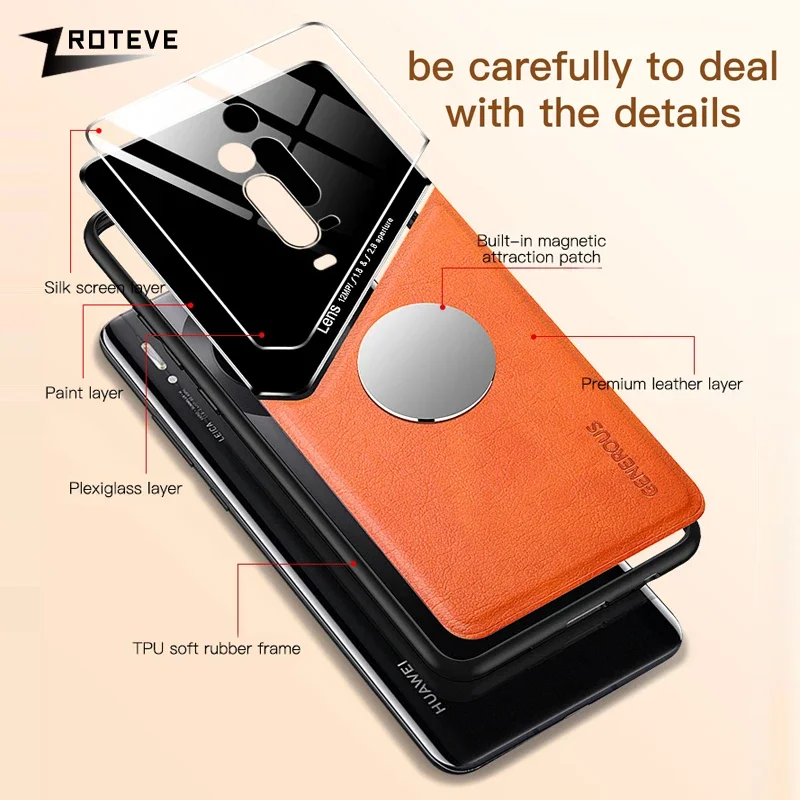 Funda Mi9T Pro ZROTEVE de cuero PU para coche, funda dura magnética para PC para Xiaomi Mi 9T Pro Xiomi Redmi K20 para Xiaomi 9T Mi9T Pro - imagen 3