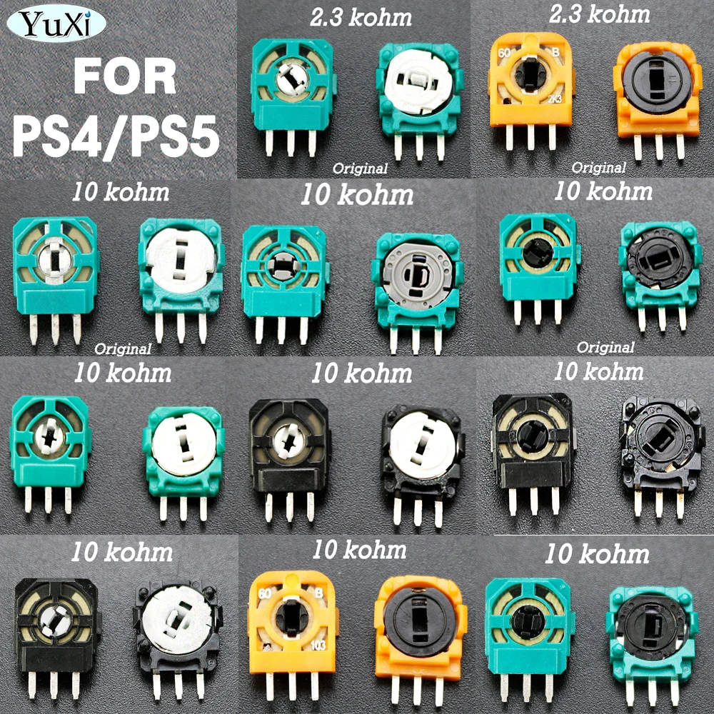Sensor de microinterruptor analógico 3D para PS4, PS5, Original, OEM, Mini controlador de palanca de mando, potenciómetro de resistencias de eje, 1 unidad