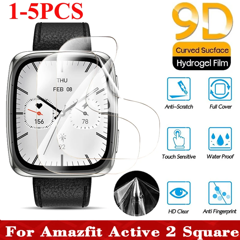 Protector de pantalla de TPU suave para reloj inteligente Amazfit Active 2, películas de hidrogel antiarañazos para Amazfit Active 2 Square, 1-5 uds.