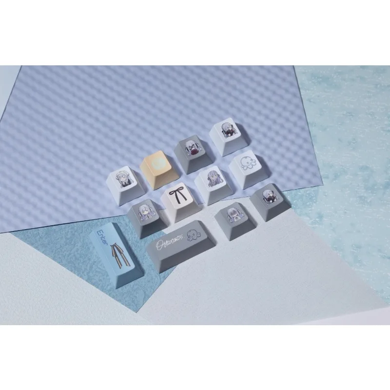 Juego de teclas con tema azul MyGo Mujica, sublimación PBT, teclas originales personalizadas hechas a mano para teclado mecánico, accesorios de regalo - imagen 4