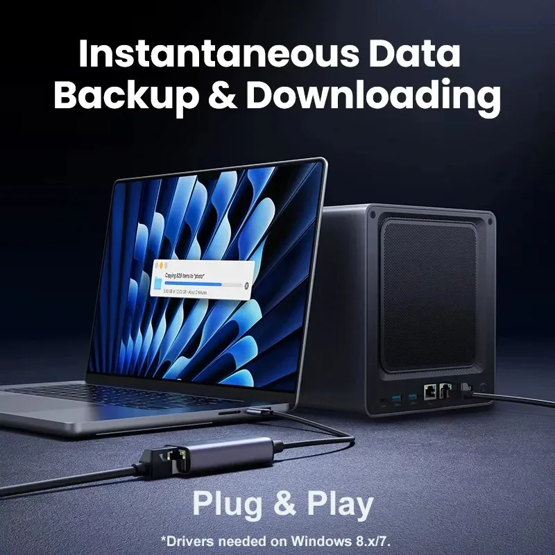 Adaptador USB C Ethernet 2,5G/1000/100Mbps tarjeta de red USB Lan RJ45 Thunderbolt 3 para ordenador portátil Macbook iPad tarjeta de red Ethernet - imagen 4