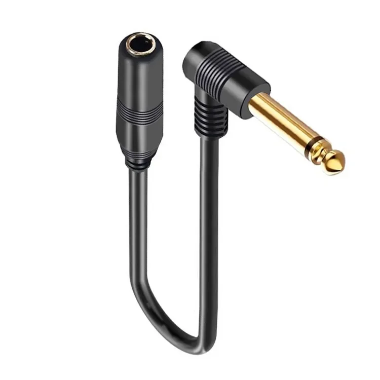 Ángulo de 90 grados, conector Mono TS de 6,35mm, Cable estéreo TRS de 6,5 MM, Cable corto de extensión de Audio macho a hembra para mezclador de bajo y guitarra - imagen 5