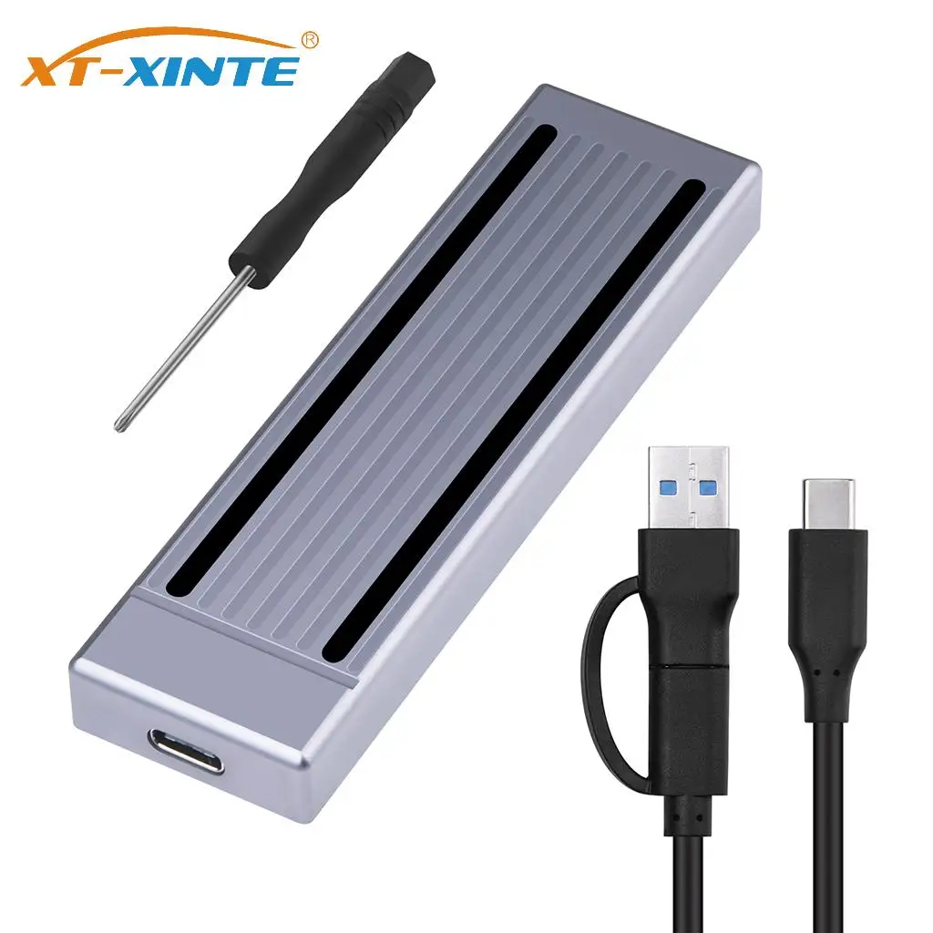 Enlcosure-carcasa portátil M2 SSD con LED RGB de aluminio, 10gbps/6gbps para NVMe NGFF M Key USB 3,1 tipo C para 2230 2242 2260 2280