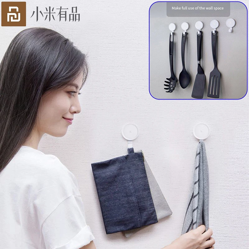 XiaomiYoupin-gancho salvavidas adhesivo inteligente HL para pared, gancho para fregona montado en la pared, soporte de pared para dormitorio, cocina, carga máxima de 3kg, pegamento de 3M