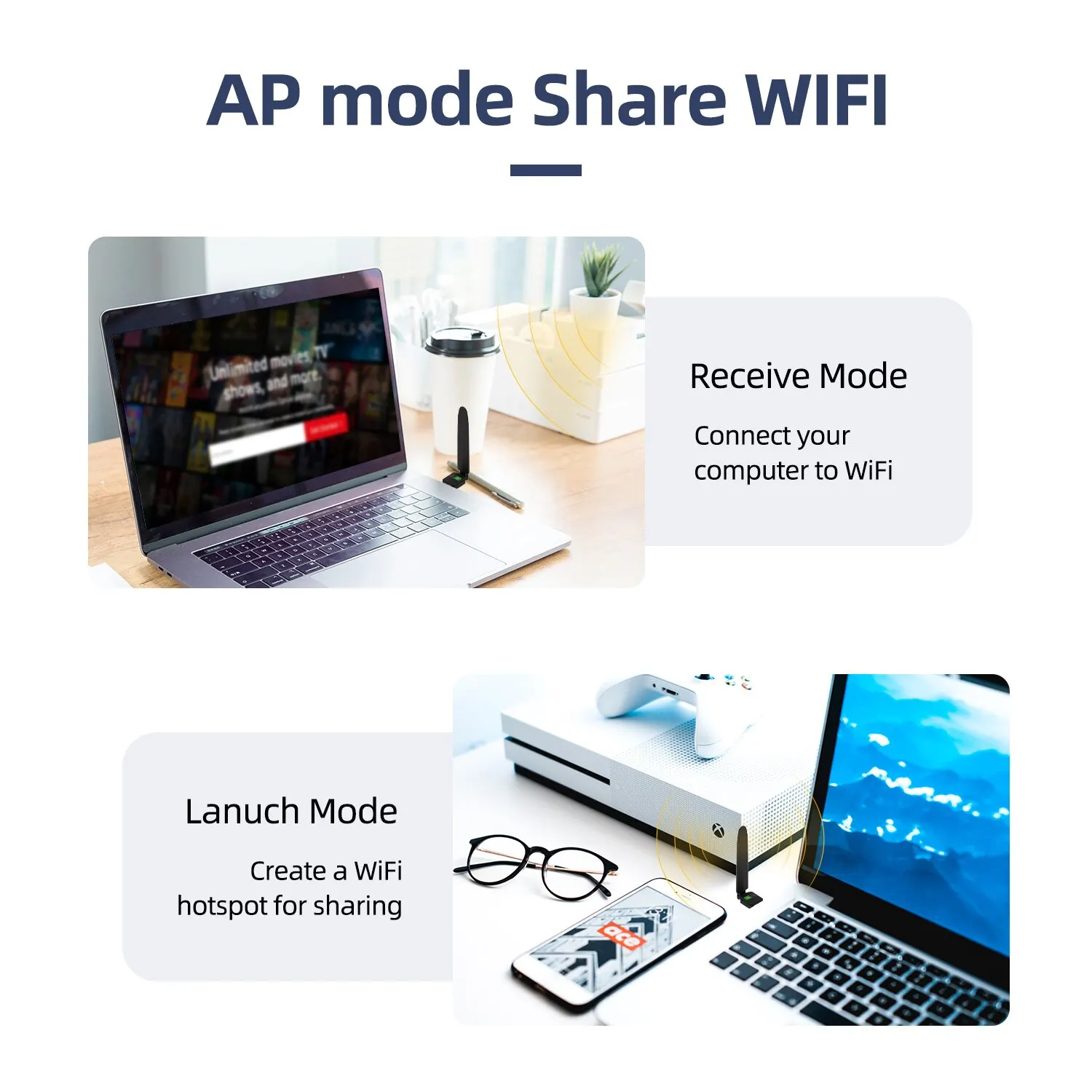 PIX-LINK UW10S 150Mbps Tarjeta de red Chipset RTL8188 WiFi Dongle Adaptador USB WiFi Router portátil 2,4 GHz para PC Lap - imagen 5