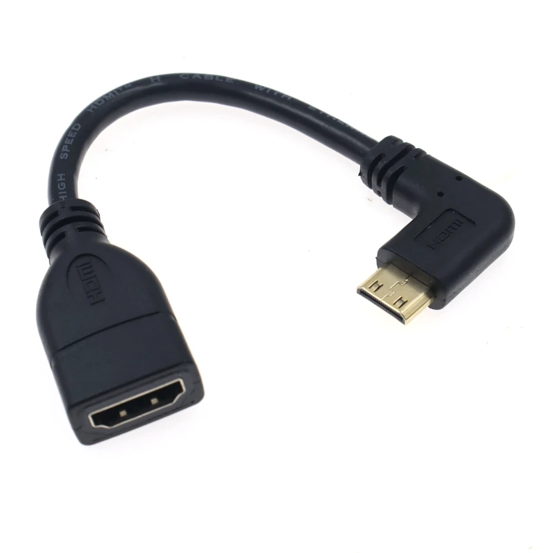 15cm 1080P Mini HDMI-compatible to HDTV Cable Male to Female 90 degree Right Angled Converter Adapter M-F Extension - imagen 5