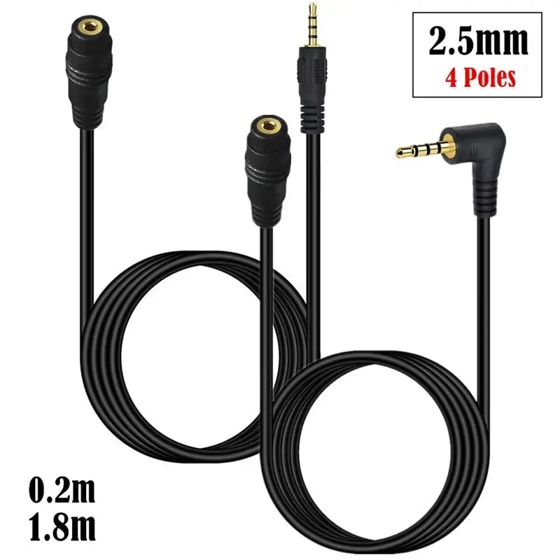 Cable de extensión de Audio para micrófono y auriculares con cable macho a hembra de 2,5mm, Cable adaptador de cobre puro chapado en oro mono de 3 polos y 4 polos - imagen 2