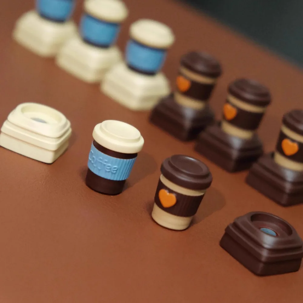 Tapa de teclado artesanal de resina personalizada, taza de café, tapa de teclado magnética, lindo Anime, Teclado mecánico Cherry Mx Switch - imagen 3