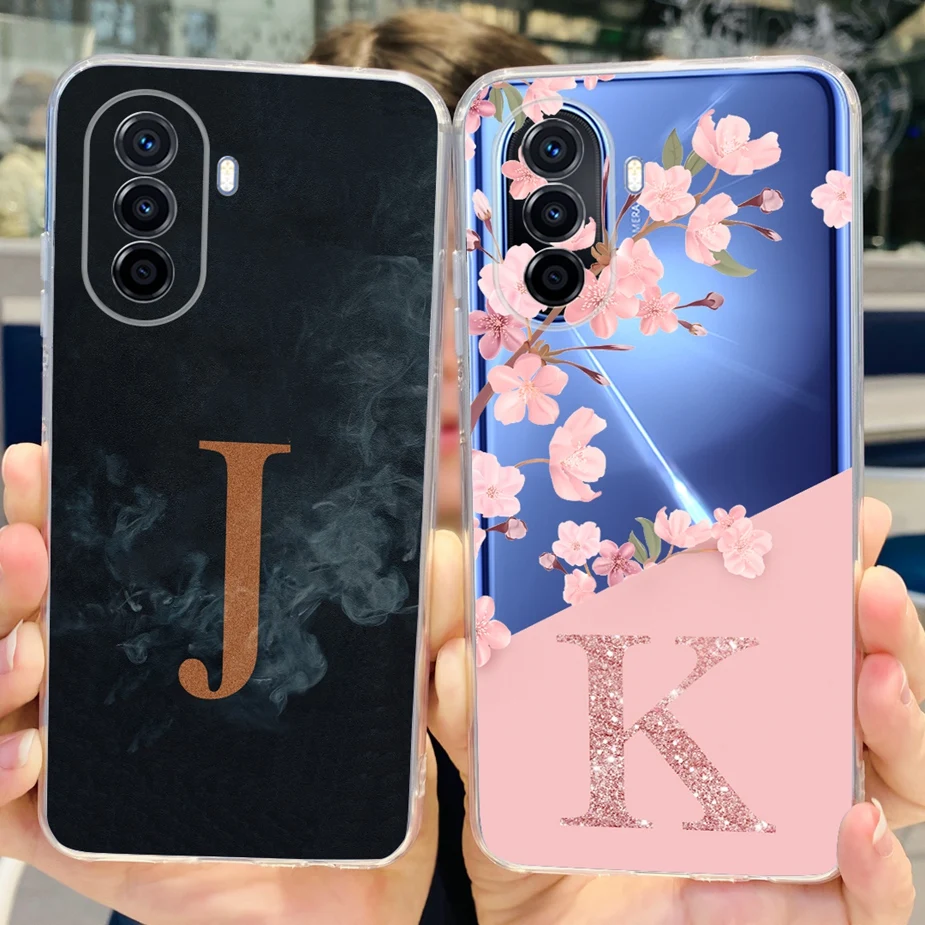 Funda de silicona con letras para teléfono móvil, carcasa de TPU suave con estilo para Huawei Nova Y70 Plus, MGA-LX9