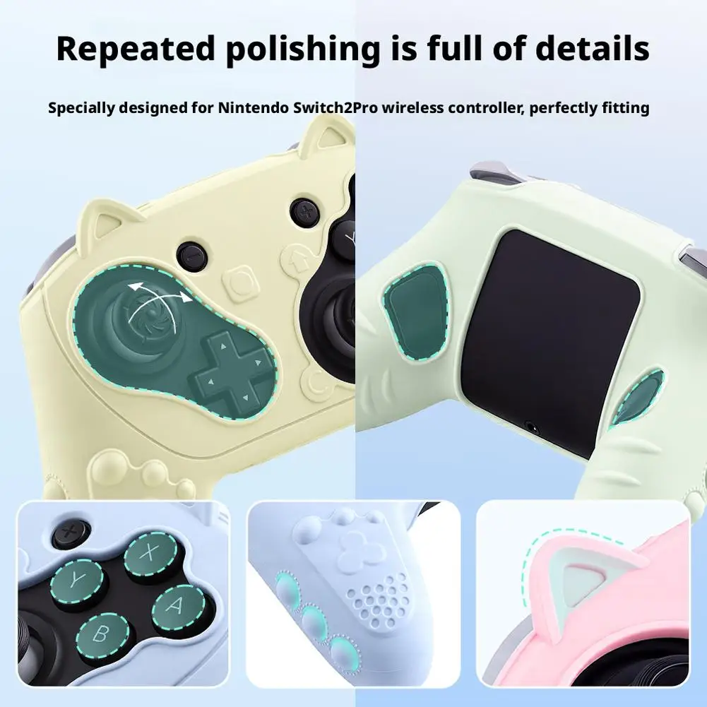 Funda de silicona colorida para controlador Switch2 Pro, funda protectora de silicona, carcasa suave antiarañazos y anticaída con Joystick Z1P1