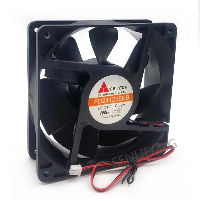 FD241238EB 12038 ventilador de refrigeración de rodamiento de bolas Dual, 24V, 0.52A, 12CM, 2 líneas, para Y.S.TECH