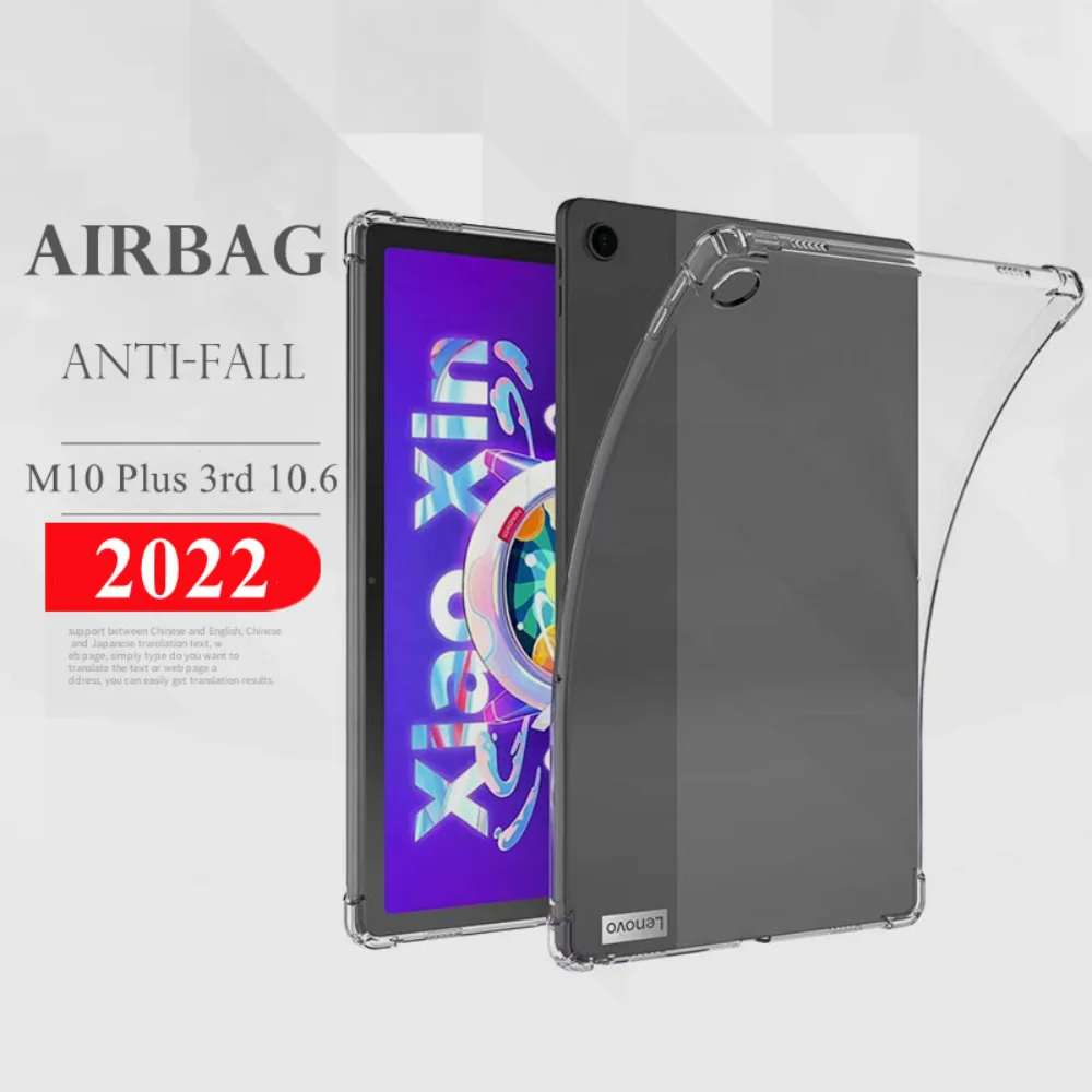 Funda para Lenovo Tab M10 Plus 3. a generación 10,6 ''2022 carcasa suave de silicona TPU Airbag cubierta protectora transparente para TB125FU TB128FU