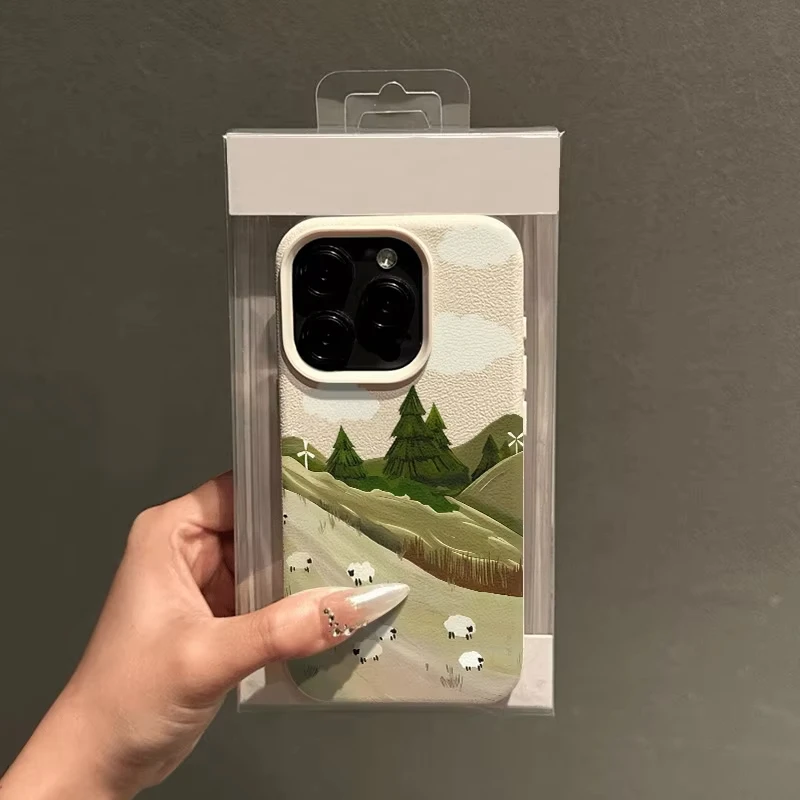 Funda de teléfono Lawn Sheep Lichee Patterm para iPhone 17 Pro Max 16 15 14 13 12 11 15Pro 16 Plus 17Air cubierta de silicona a prueba de golpes - imagen 3