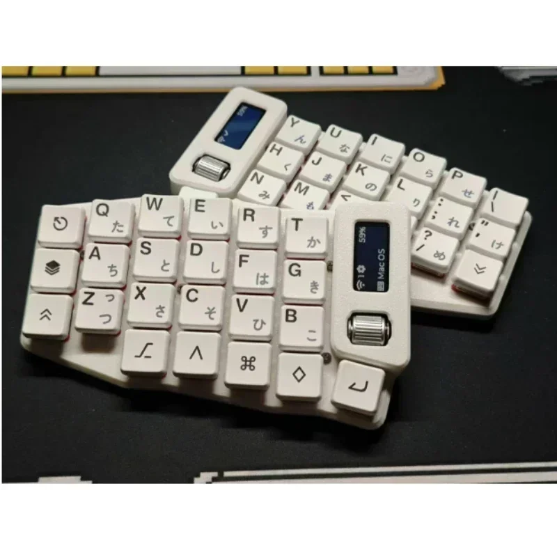 Kit de teclado dividido Rolio46 Corne, personalizado, Diy, OLED, Bluetooth, inalámbrico, Firmware Zmk, bocina, nivel de teclado, codificador de rodillo, interruptor Kailh - imagen 2
